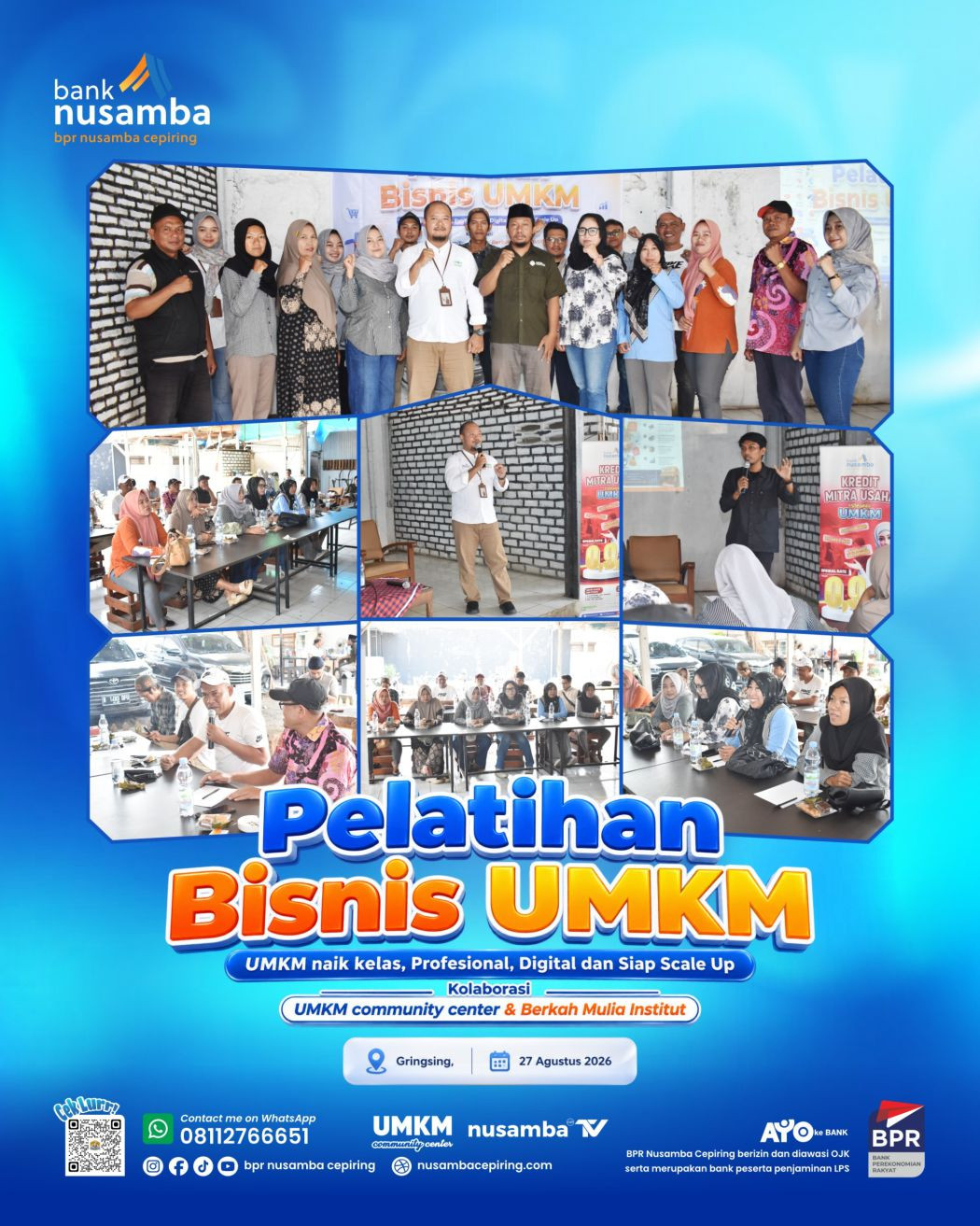 Tingkatkan Kapabilitas Bisnis Lokal, UMKM Community Center Gelar Pelatihan Scale Up di Gringsing