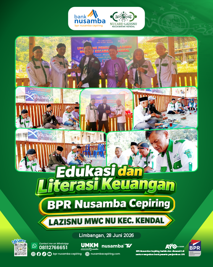 Gandeng Bank Nusamba Cepiring, LAZISNU MWC NU Kendal Perkuat Manajemen Keuangan Pengurus Baru
