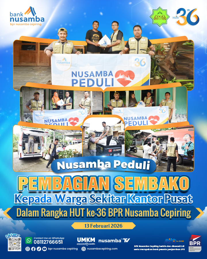 Rayakan HUT ke-36, BPR Nusamba Gelar Aksi Nusamba Peduli di Desa Gondang