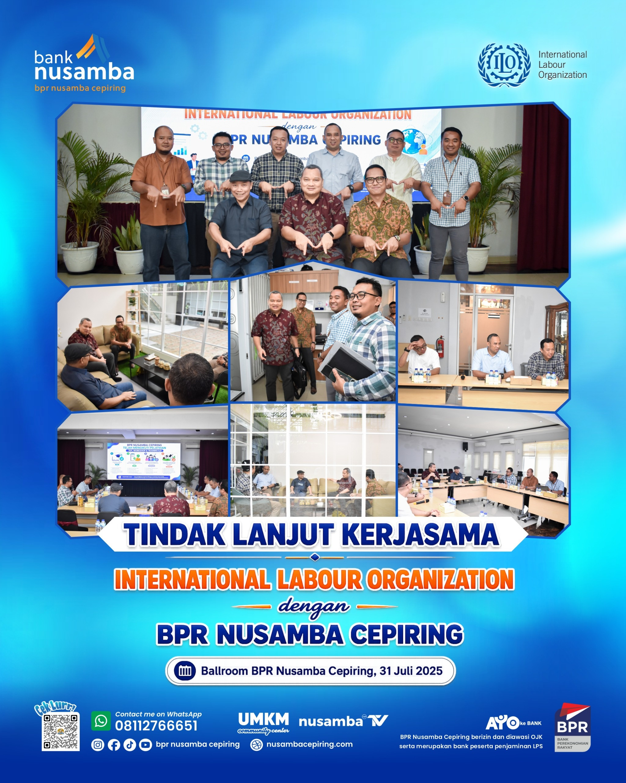 Kunjungan ILO ke BPR Nusamba Cepiring Bahas Tindak Lanjut Program PROMISE II IMPACT dan Penguatan UMKM