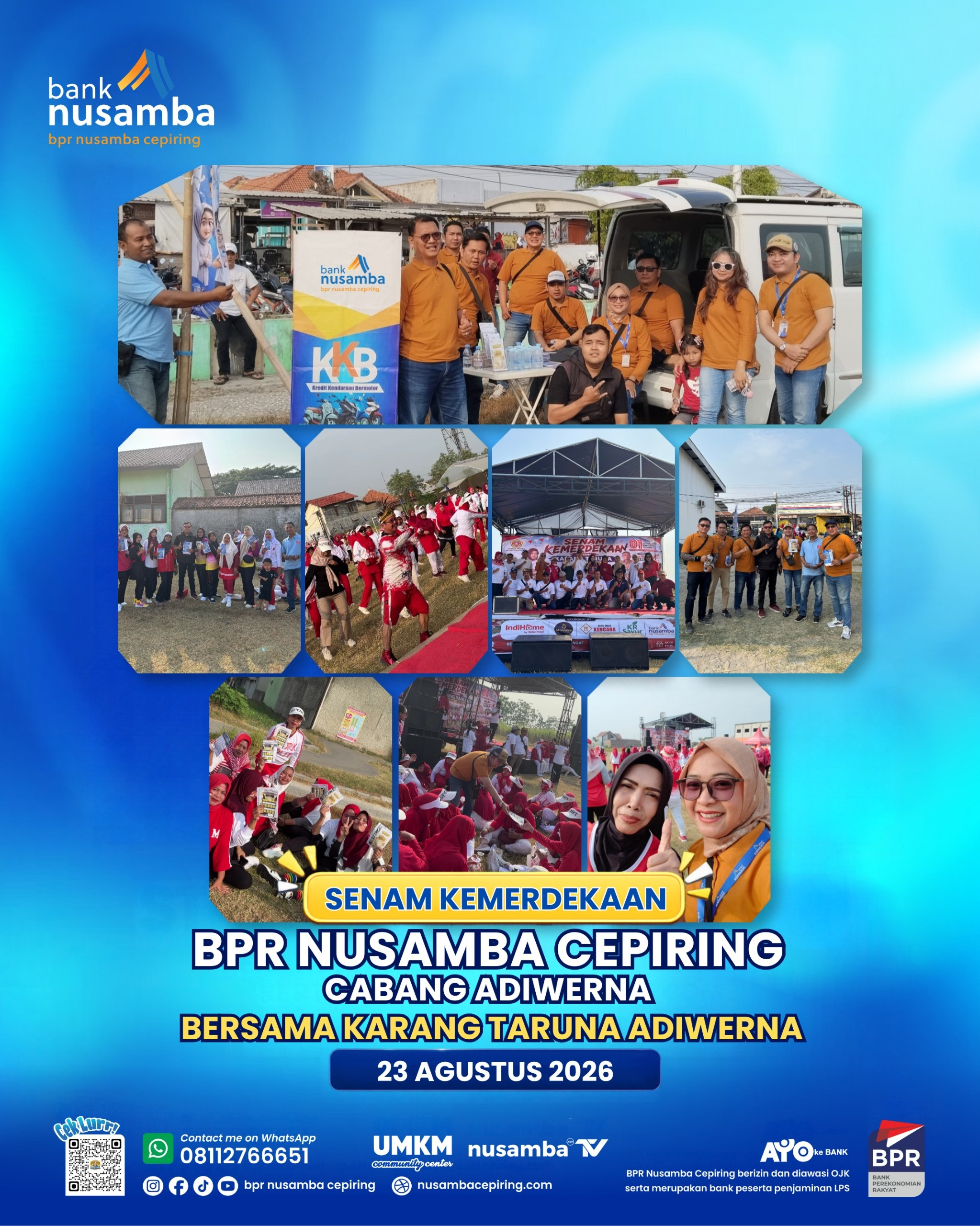 Nusamba Cepiring Dukung Kegiatan Senam Kemerdekaan Bersama Karang Taruna Kecamatan Adiwerna